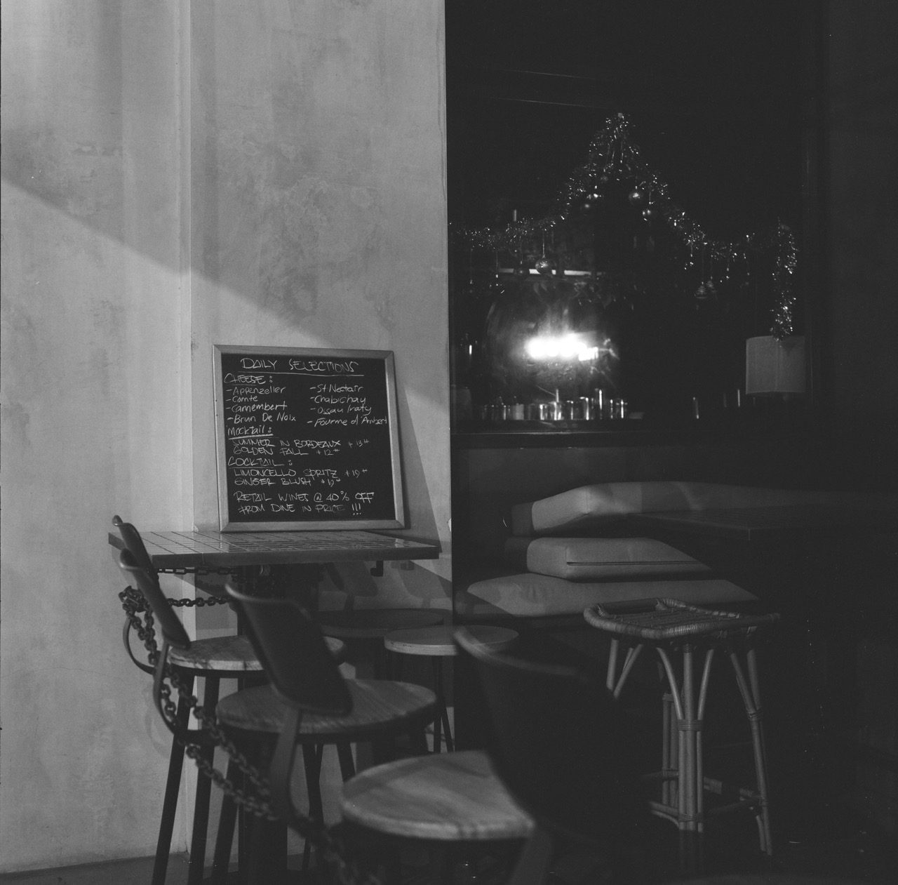 A Closed Bar, B&W Evening Photography